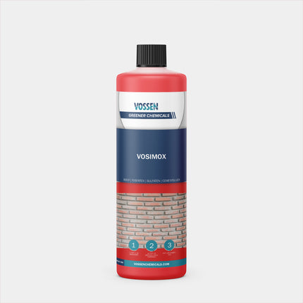 Vosimox - geconcentreerd zuur reinigingsproduct, speciaal voor het verwijderen van cement- en kalkvervuiling op tegels en steen.